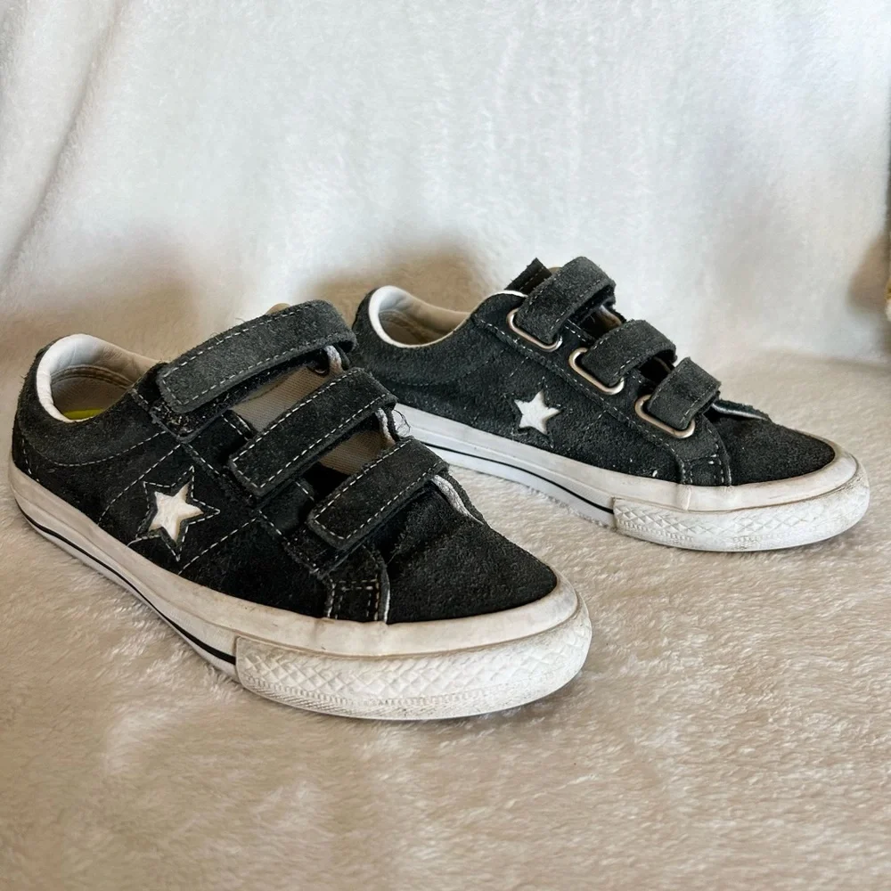Dark Grey Velcro Kids’ Converse